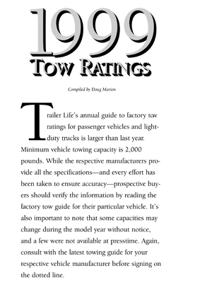 Towing Guide 1999 - Price Right RV